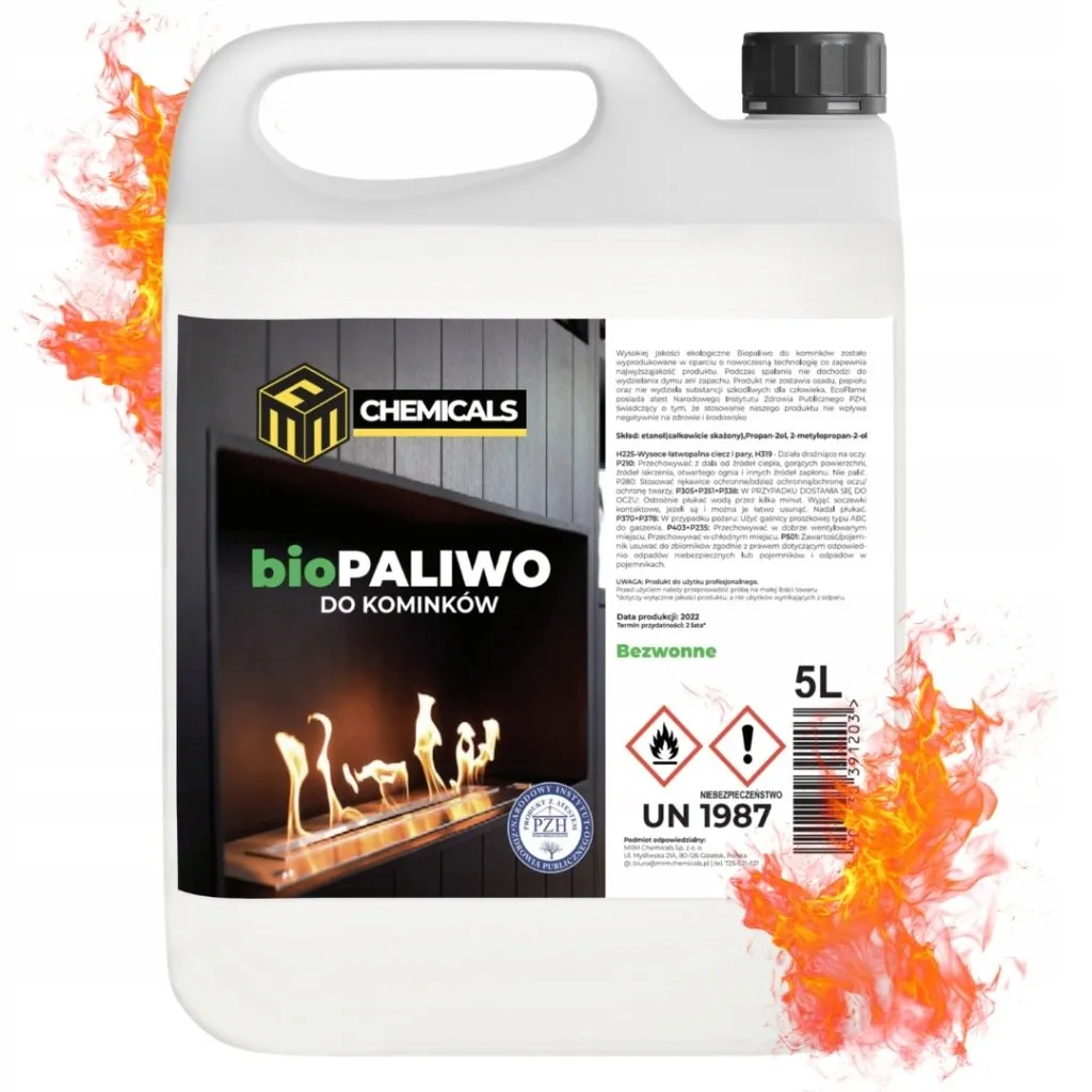 bezzapachowe biopaliwo do kominka